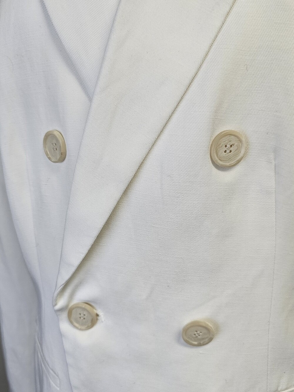 LOFT Double-Breasted Linen White Blazer Size 10 - Picture 5 of 11